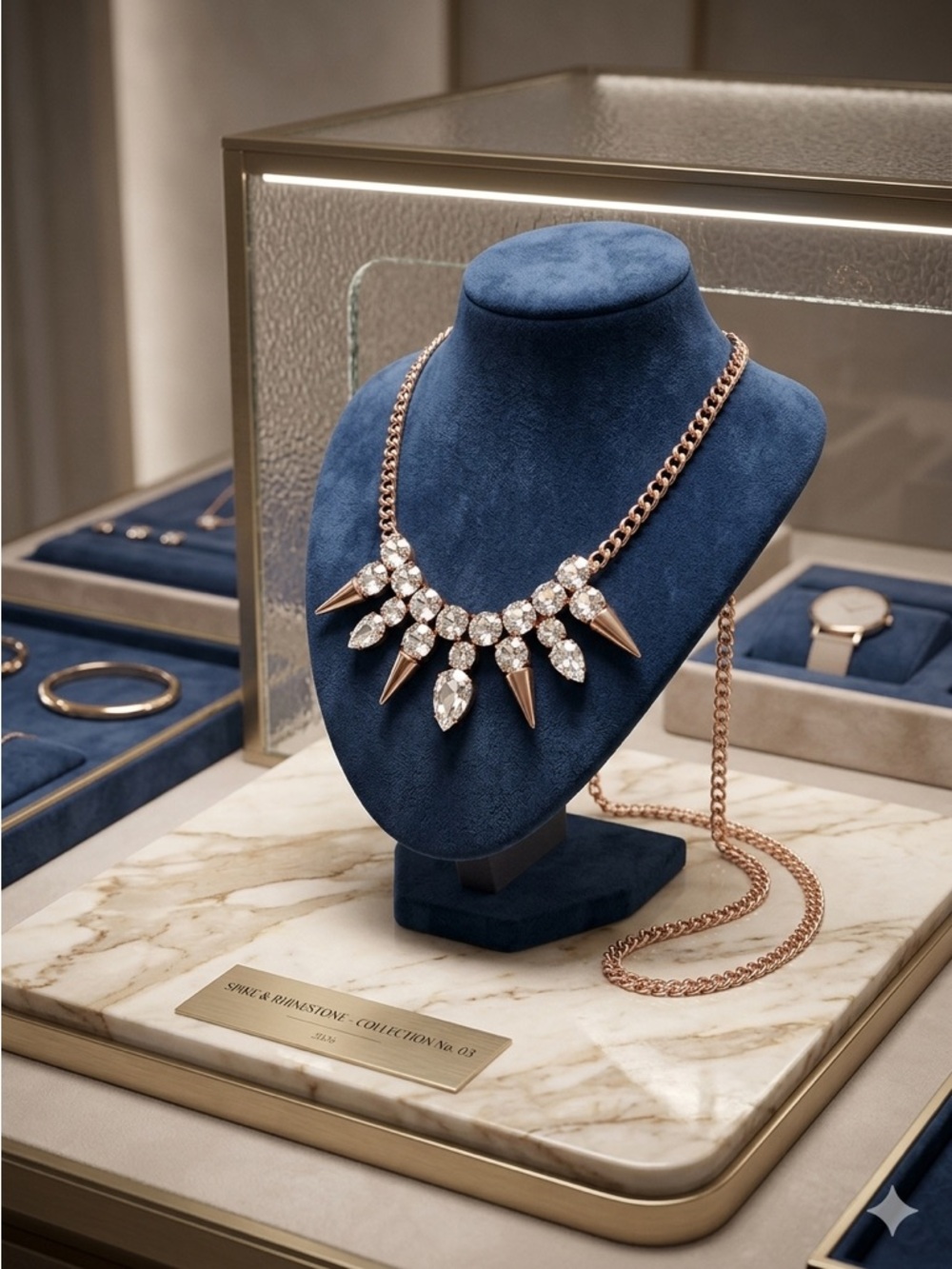 ARCHIVE H&M Rose Gold Spike Statement Necklace - Circa 2012 Anna Dello Russo Era